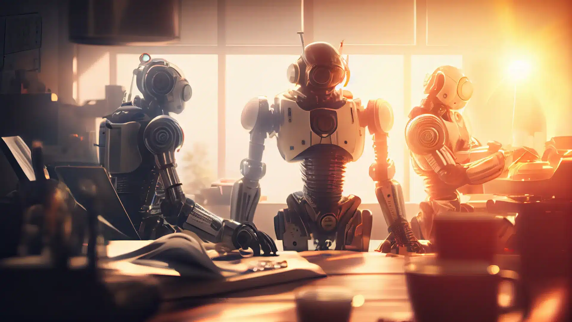 Lavorare con i Robot - Come Tornare Umani in un Mondo Automatizzato gruppo di robot al lavoro