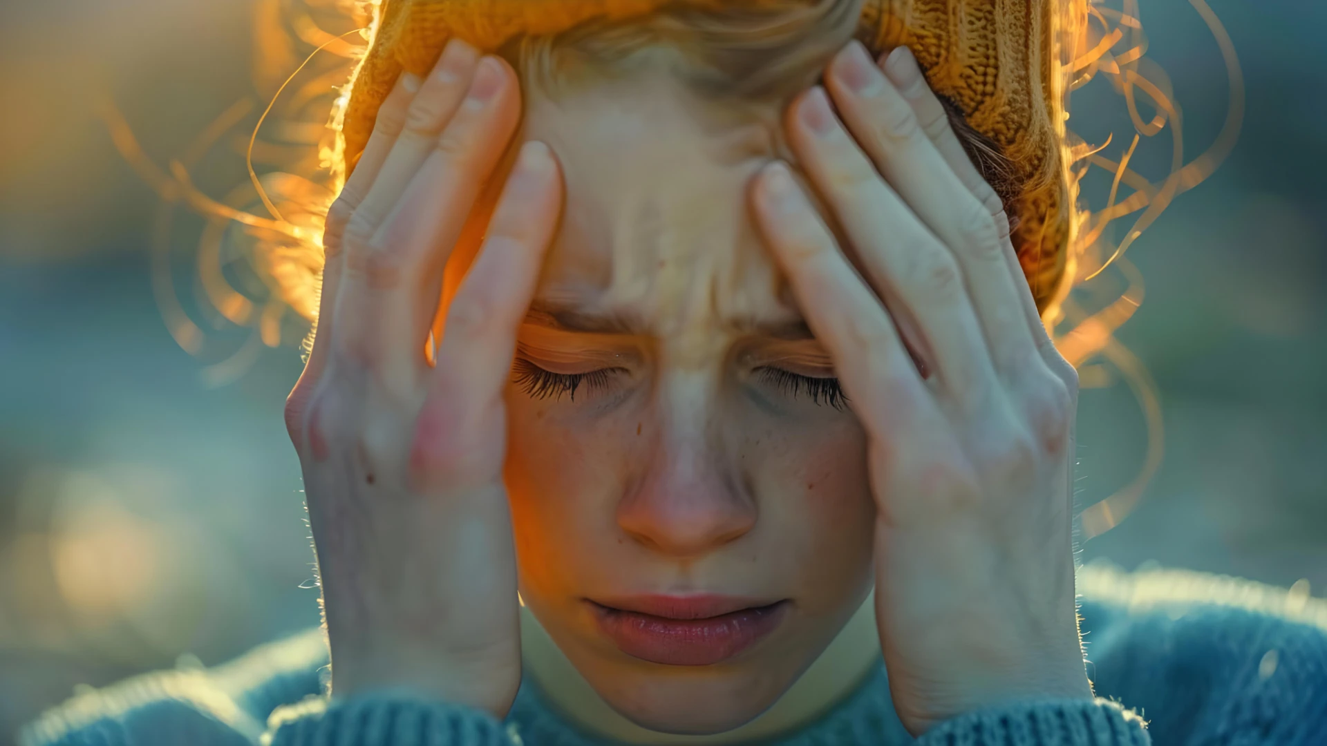 Gestire lo Stress - Un Viaggio Verso il Benessere 3 Gestire lo Stress - ragazza pensierosa con le mani sulle tempie