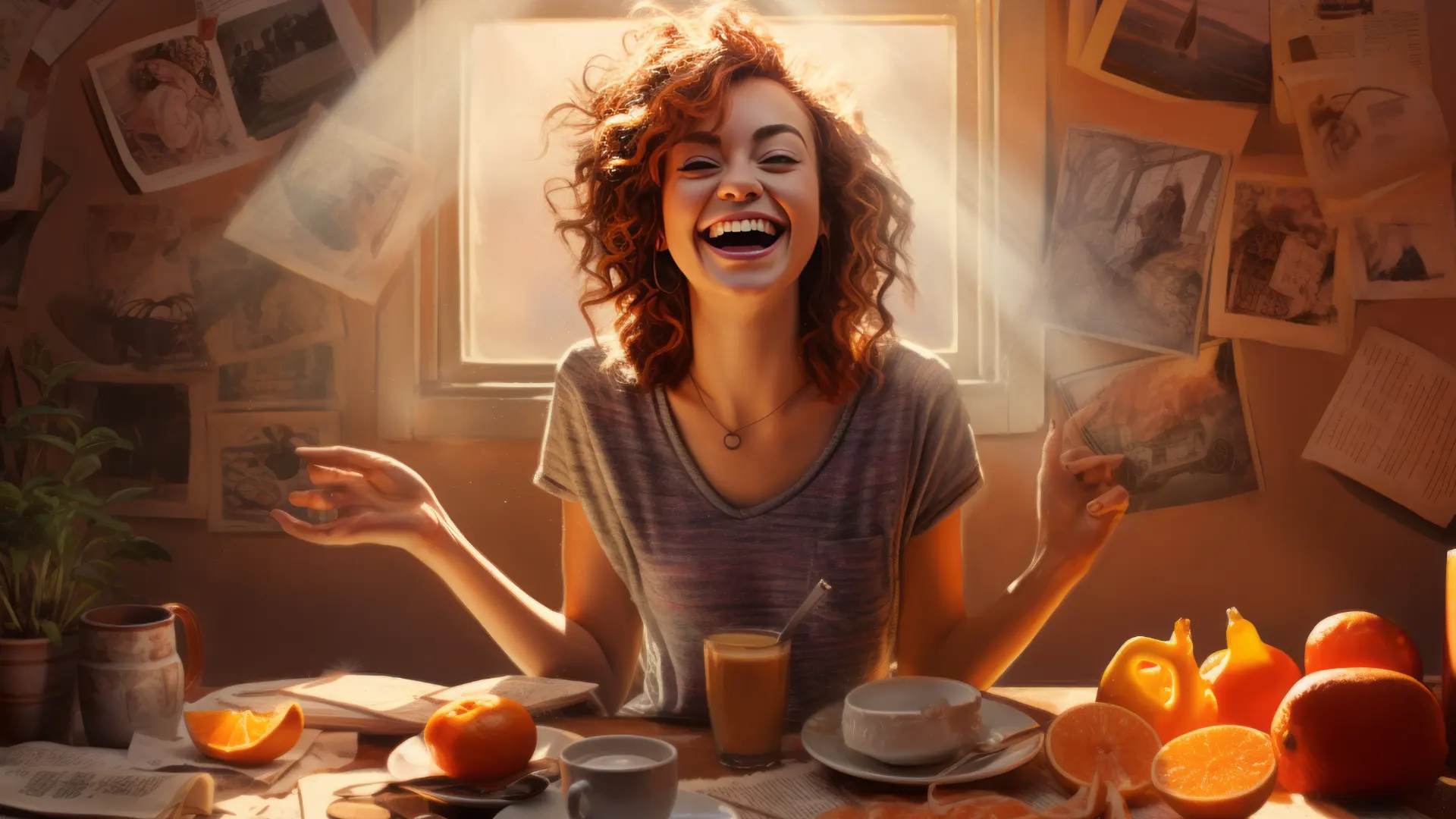 Gestire lo Stress - Un Viaggio Verso il Benessere 5 Gestire lo Stress - ragazza sorridente seduta al tavolo della cucina